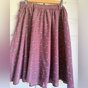 Mauve Dog-Print Skirt